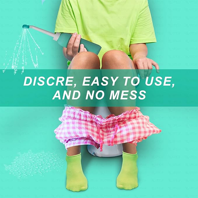 Upside Down Peri Bottle for Postpartum Care, Portable Bidet for Perineal Cleansing, 500ml Capacity,4 Nozzle Tips ,Angled Nozzle, Travel-Friendly, Handheld Washer for New Moms, Unisex