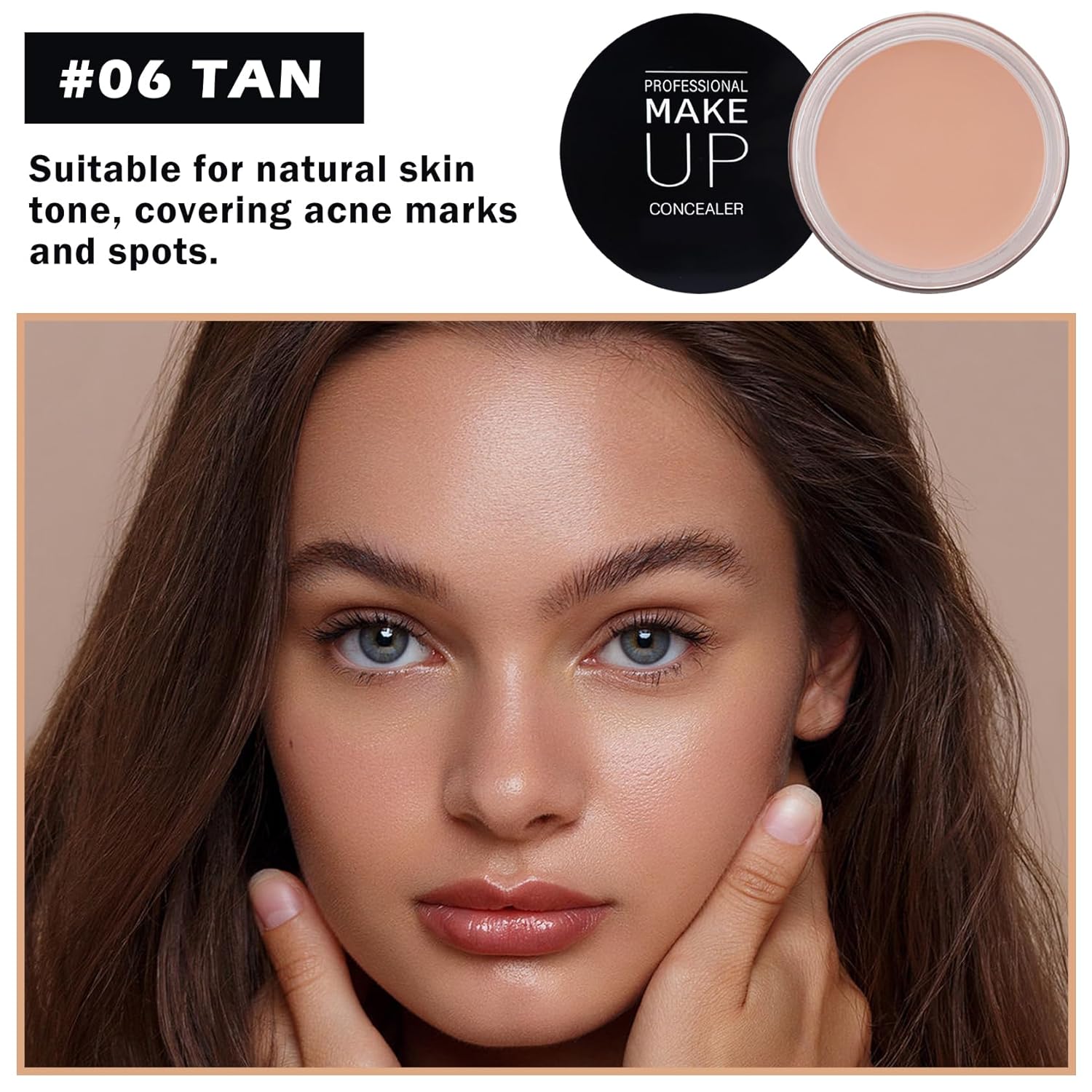 Under Eye Concealer for Dark Circles Color Corrector Pro Full Coverage Concealer de oieras Long-lasting Cover up Makeup -06 TAN