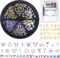 154 Letter pcs Teeth Gem Kit,Tooth Gems for DIY Crystals Teeth Jewelry Kit for Girls Gold Y2K Butterfly Love for Boys Silver (Gold)