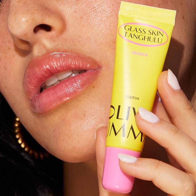 OLIVIAUMMA Guava Glass Skin Tanghulu Liptox - Korean Plumping Lip Balm with Peppermint, Shea Butter & Macadamia Seed Oil to Shine and Restore Dry Lips - Non-Sticky Korean Lip Plumper - 10 ml