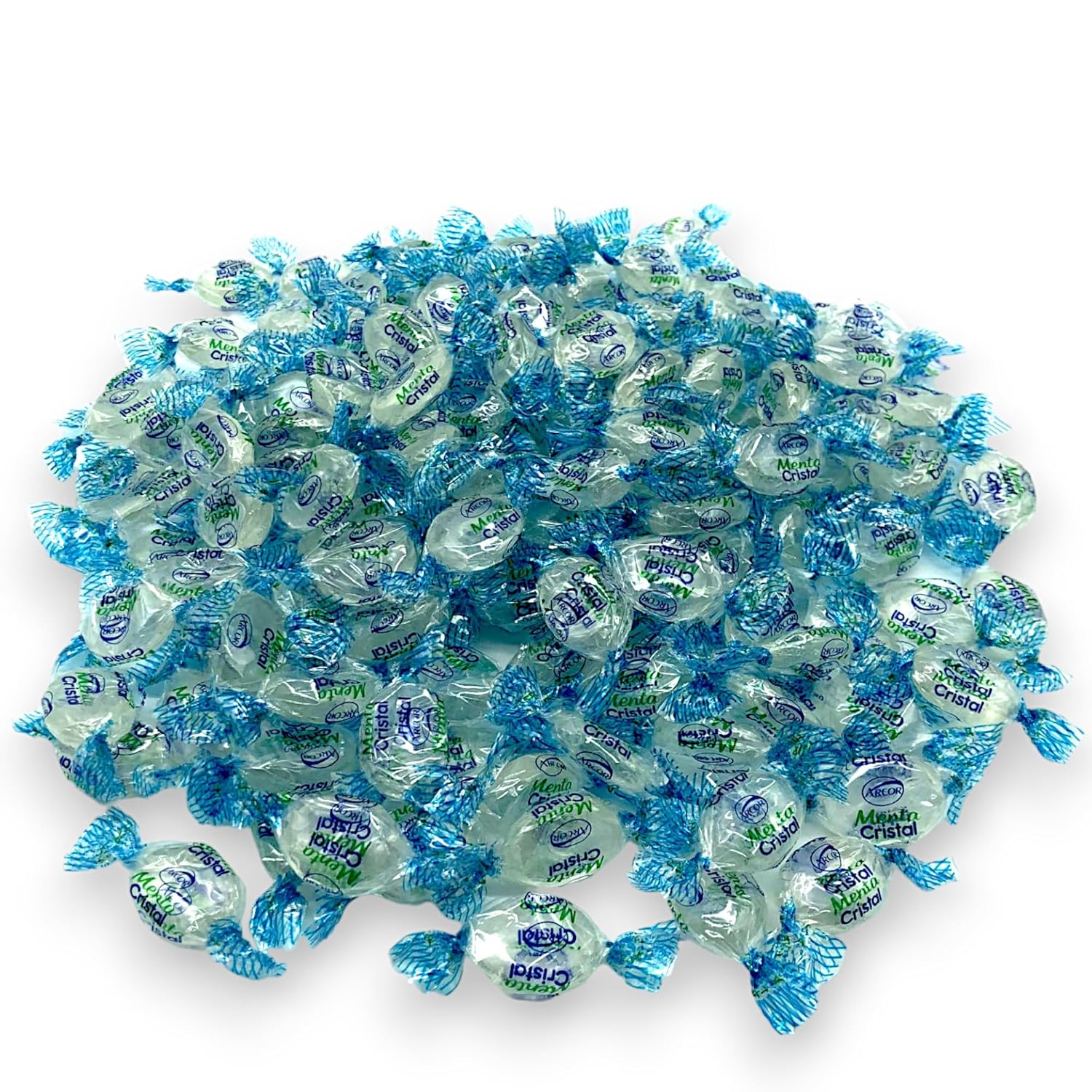 Crystal Mint Candies-1.5 lbs-Individually Wrapped Gourmet Blue Tint Hard Candy Mints for a Cool Refreshing Taste-Perfect After Dinner Mint(24 oz)