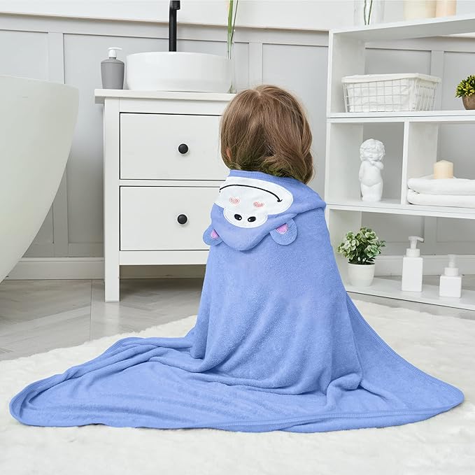 HIPHOP PANDA Hooded Towel - Rayon Made from Bamboo, Bath Towel with Bear Ears for Newborn, Babie, Toddler, Infant - Absorbent Large Baby Towel - Gorilla, 30 x 30 Inch