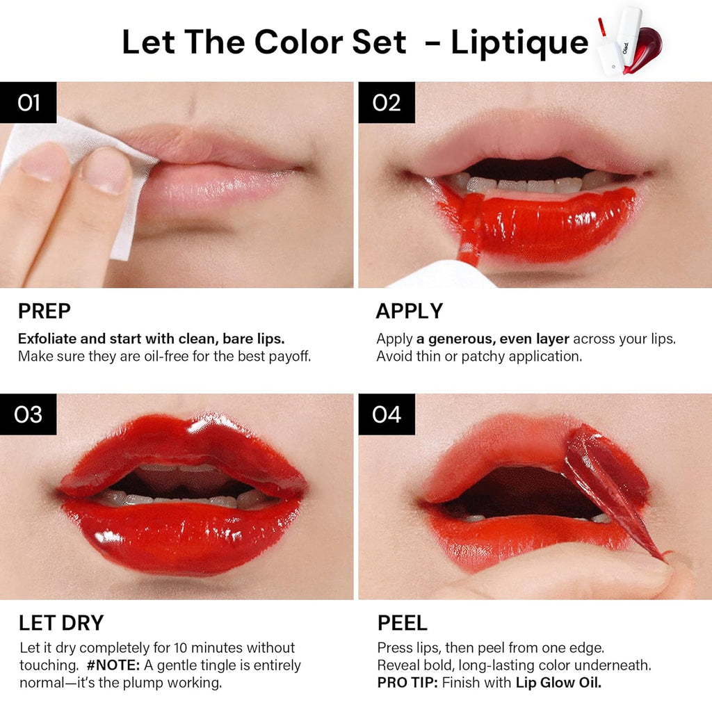 All-Day Lip Set – Liptique (006 WINTTO) Long Lasting Peel Off Lip Stain & Lip Glow Nourishing Oil
