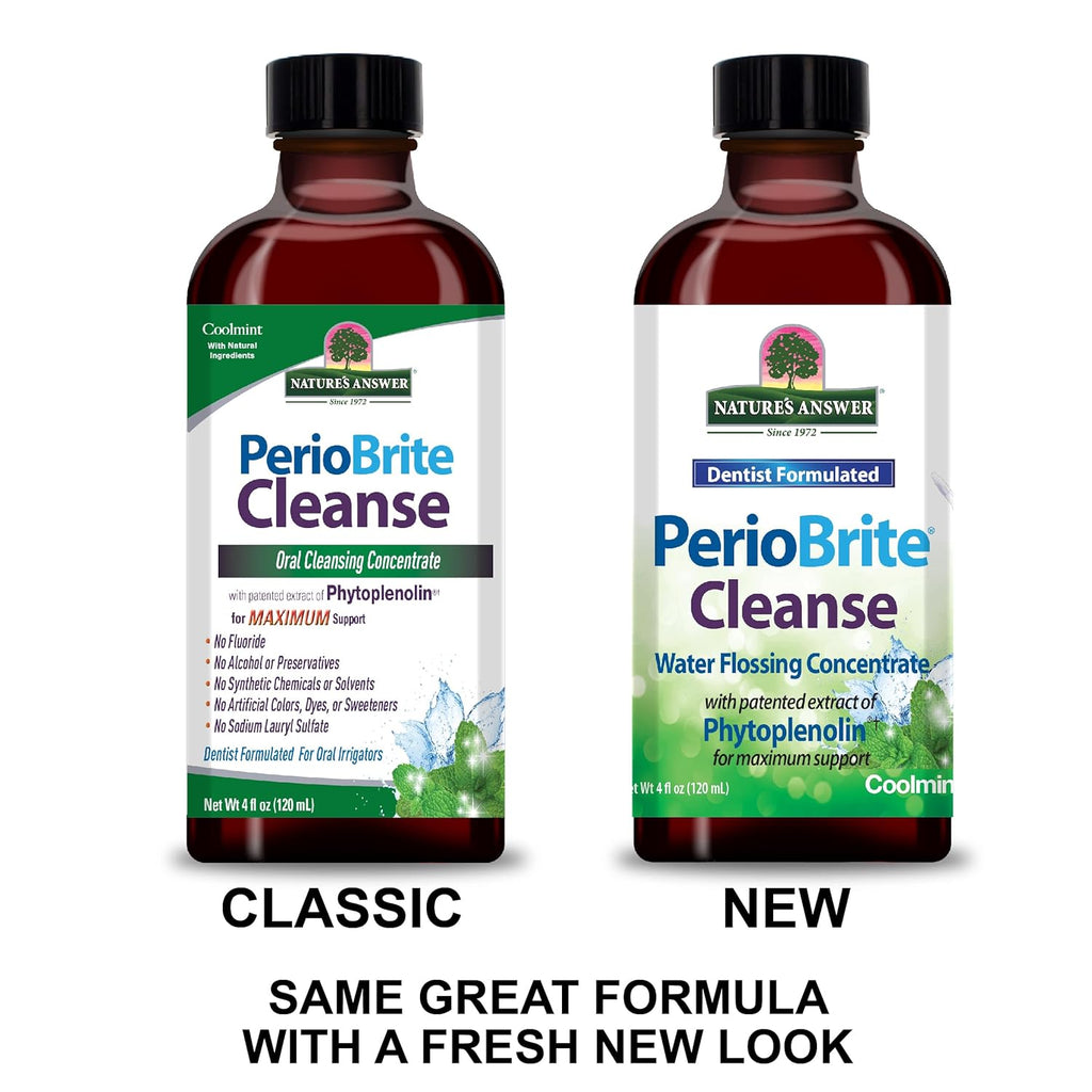 Nature's Answer PerioCleanse Oral Rinse and Oral Cleansing Concentrate | Cool Mint Flavor | Fluoride-Free, Alcohol Free, No Artificial Preservatives, Colors, Dyes, or Sweeteners 4oz
