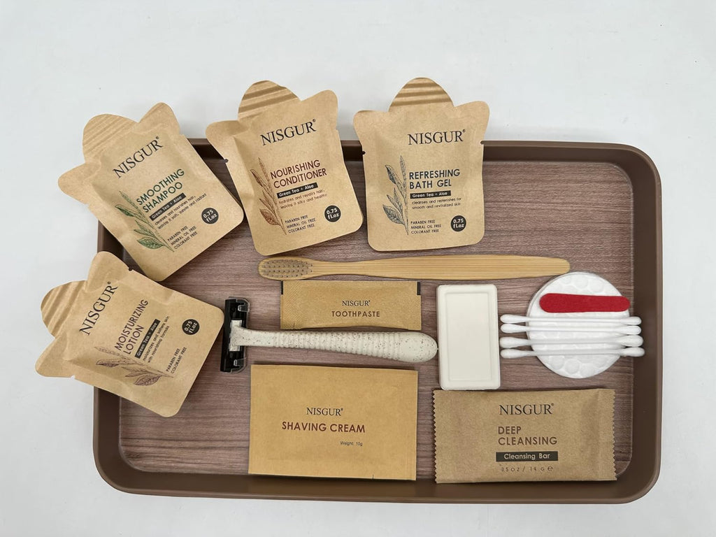 Disposable Toothbrush with Toothpaste Kit 100 Pack Bamboo Toothbrush with Pre-Pasted Set Eco and Non Plastic Individually Wrapped Hotel Supplies and Toiletries for Guests