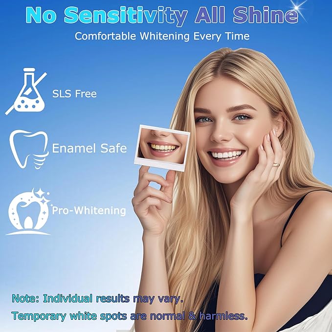 Teeth Whitening Strips, Clinically Tested for 4X Faster & Whiter, Enamel-Safe, Non-Slip Grip, Deep Stain Removal, Hydrogen Peroxide Formula for Lasting Relief, Vegan, 28 Ct (14-Day), Mint | HanrayCare