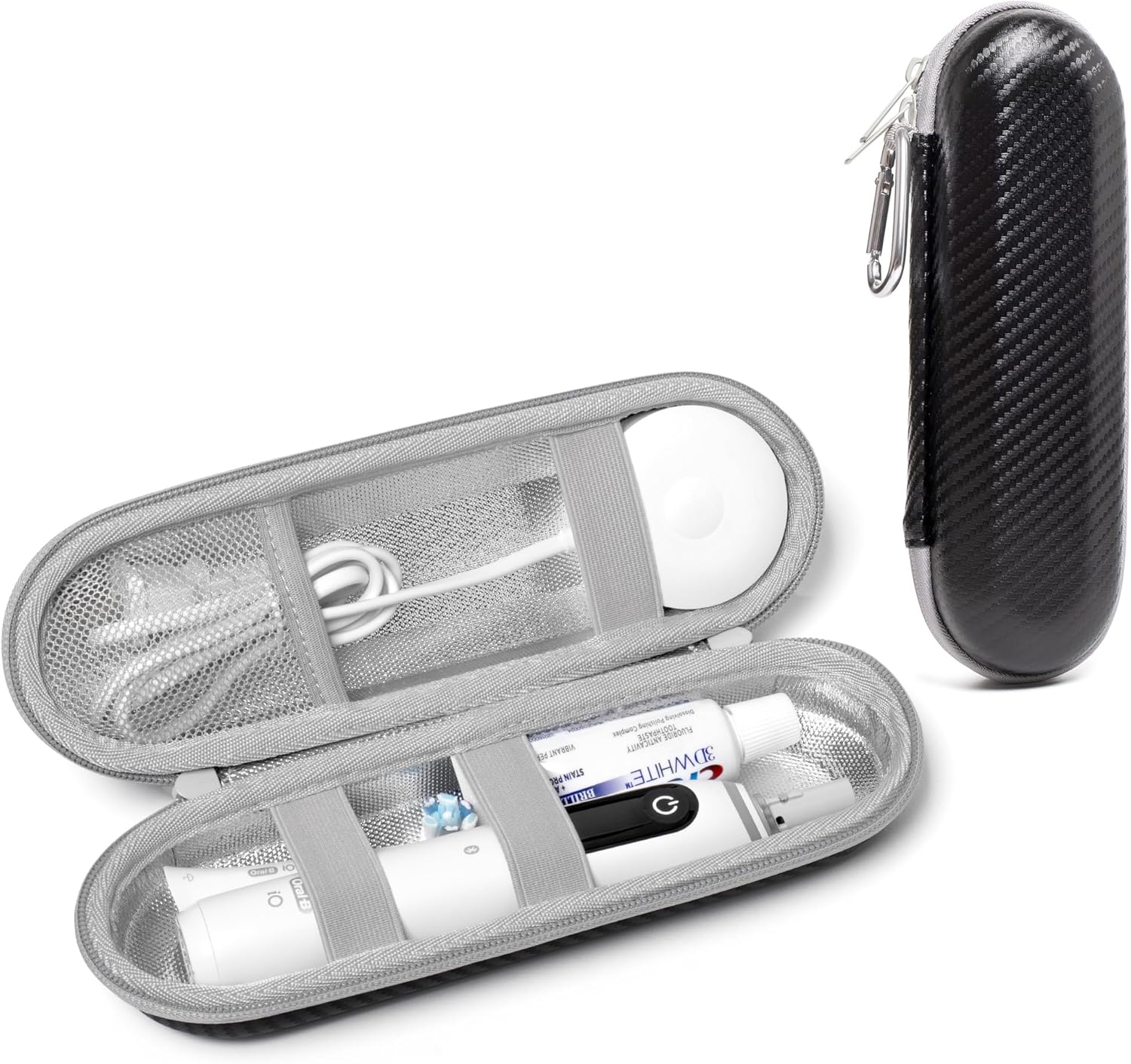 Nincha Hard Shell Electric Toothbrush Case - for Oral-B iO/Pro/Smart Series, Philips Sonicare Electric Toothbrush, Bigger Size Travel Case Fits all Powered Toothbrushes and Accessories Black