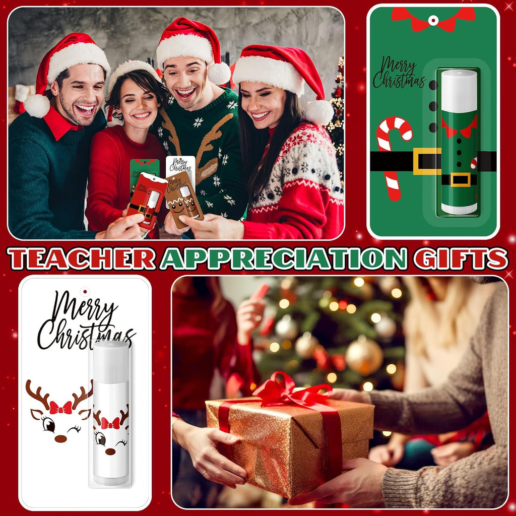 15 Pack Christmas Lip Balms Bulk Merry Christmas Party Gifts Favors Stocking Stuffers Holiday Lip Balms Employee Staff Team Appreciation Gifts Thank You for Teacher Coworkers