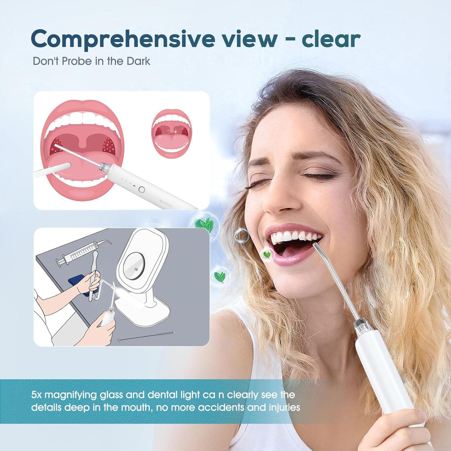 Tonsil Stone Remover Kit,3 Modes Electronic Tonsil Stone Remover Vacuum,Oral Irrigator for Best Tonsil Stone Remover LED Light,Tonsil Stone Mouthwash 5X Magnifying Mirror,Fight Bad Breath Tonsil Stone