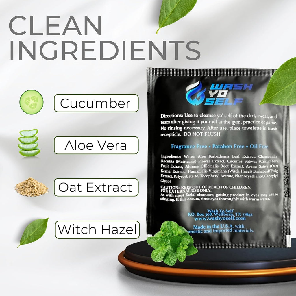 Wash Yo Self Body Wipes - Individually Packaged Disposable Wet Wipes for Kids and Adults - 10 pack