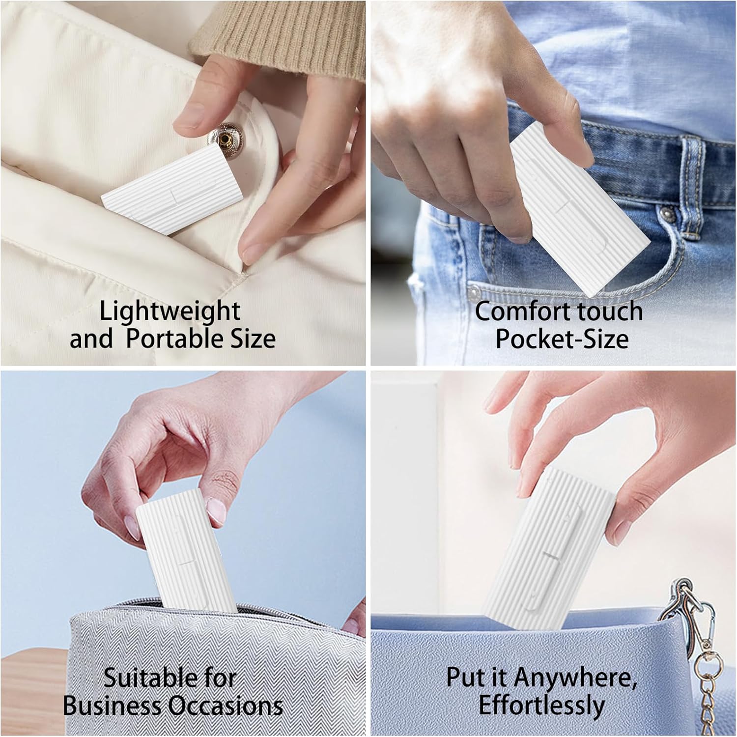 Travel Dental Floss Picks with Portable Dispenser,Reusable Ultra-Compact Dental Flosser Case,Toothpicks Sticks Holer,No Break No Shred Dental Floss Super Clean Teeth,Perfect for Out go(White)