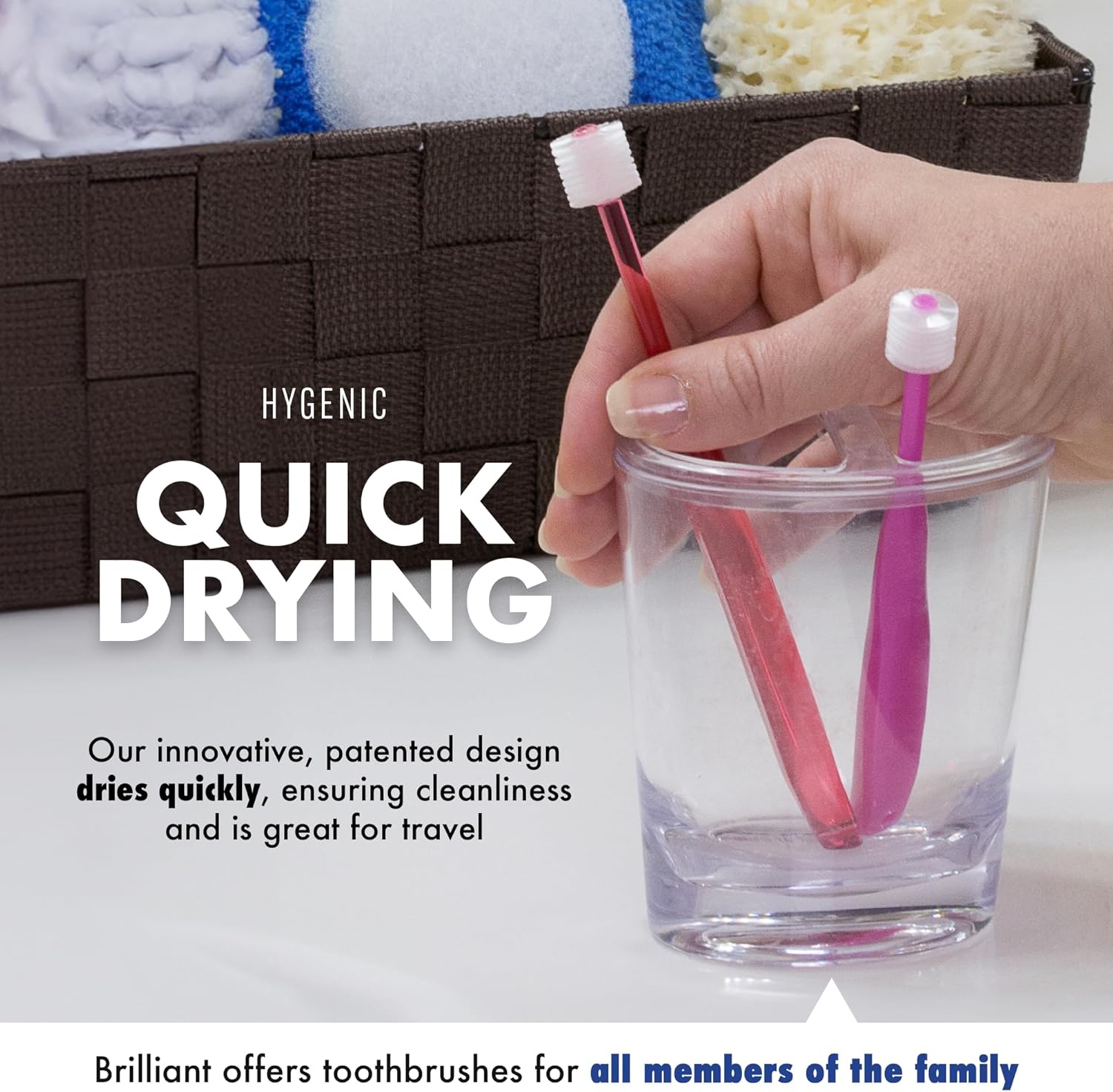 Brilliant Oral Care Child Toothbrush with Soft Bristles and Round Head, for a Kid Approved, Easy to Use All-Around Clean Mouth, Ages 2-5 Years, Sky Blue, 3 Pack