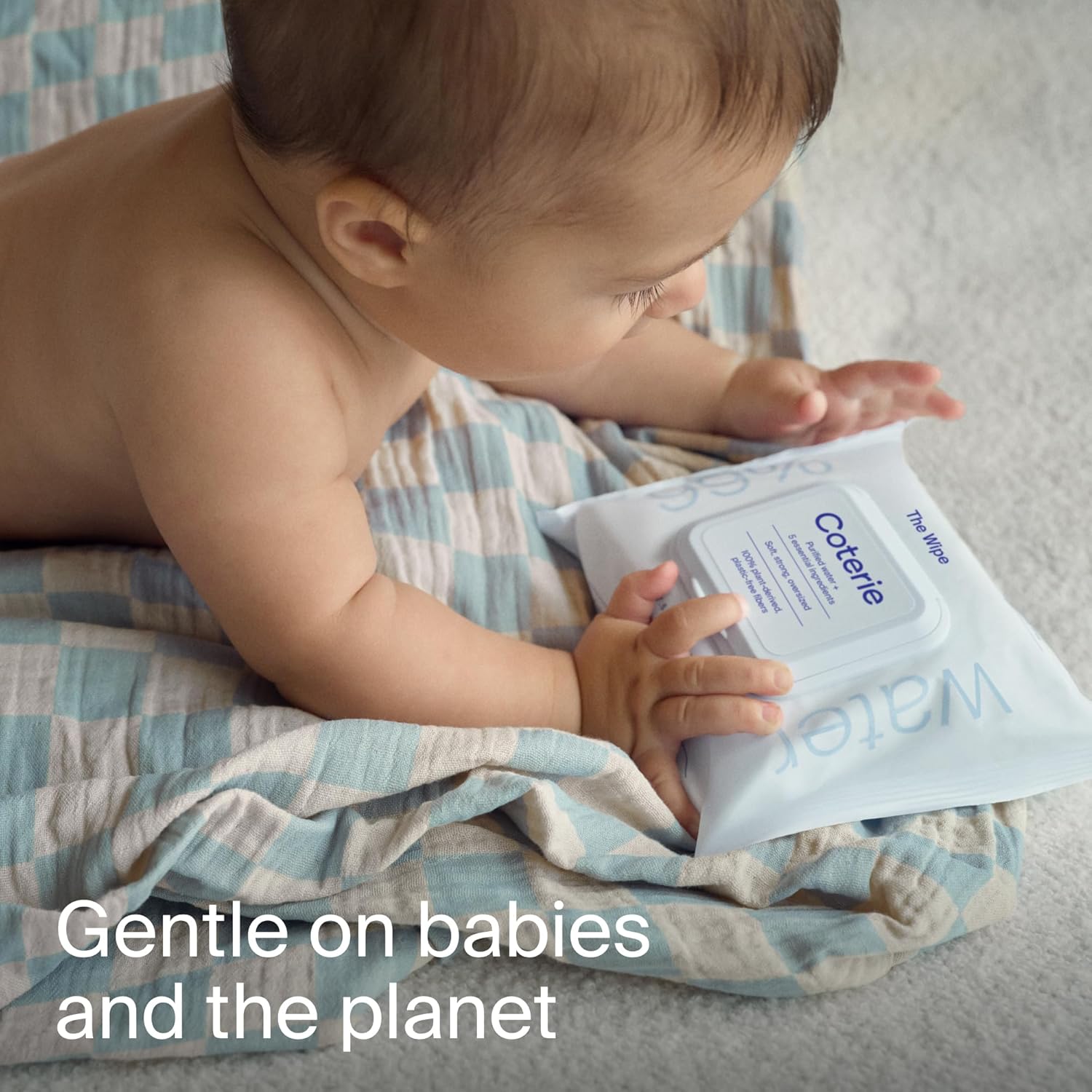 Coterie Baby Travel Size Wipes for Sensitive Skin, Plant-Based and Plastic-Free Fibers, 99% Water, Hypoallergenic, pH Balanced, Unscented, Clean and Gentle Baby Essentials, 16 Travel Packs, 288 Count
