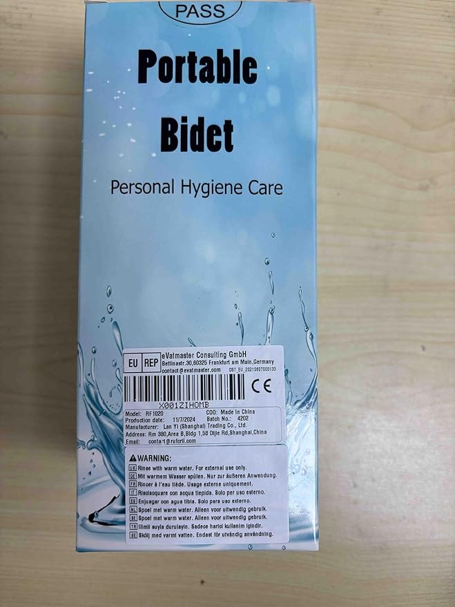 RUFCRIL Mini Peri Bottle, 350ml Portable Travel Bidet with Extra Ring and Carry Bag, TPE Material for High Temperature Resistance, Essentials for Postpartum Perineal Care,Hemorrhoid Treatment, Blue