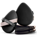 Makeup Sponge Set, GloréBrochas 4PCS Micro Porous Low Absorption Foundation Sponges, Latex-Free PU Cushion Puff, 3.2inches Soft Dual-Sided Black Powder Puff for Face Powder, Individually Wrapped