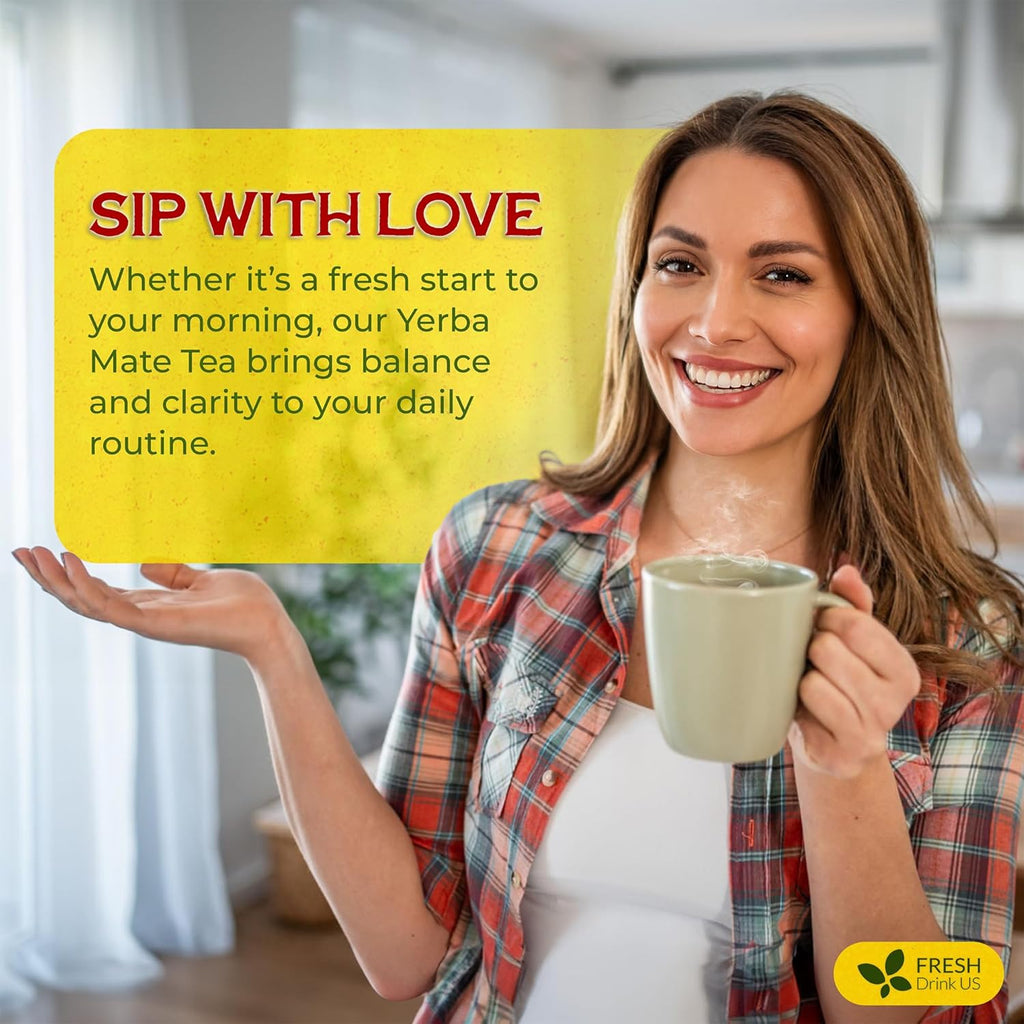 FreshDrinkUS, Yerba Mate Tea Bags | 120 Tea Bags | Traditional South American Herbal Tea – Smooth & Refreshing Flavor – Premium Quality, Sustainably Sourced. Vegan.