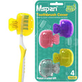 Mspan Toothbrush Head Cover Cap: Tooth Brush Protector Clip Compatible with Oral-B Philips Colgate AquaSonic - Plastic Pod Travel Case - 4 Packs