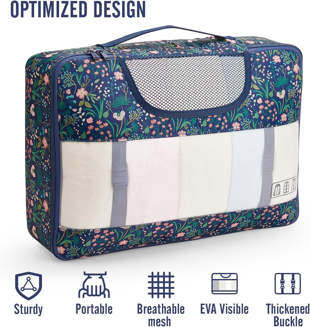 Veken 10 Set Packing Cubes for Travel Essential, Suitcase Organizer Bags in 4 Sizes, Carry-On Luggage Accessories with Large Laundry & Hanging Toiletry Bag, Must-Have for Airplane, Road Trip & Camping