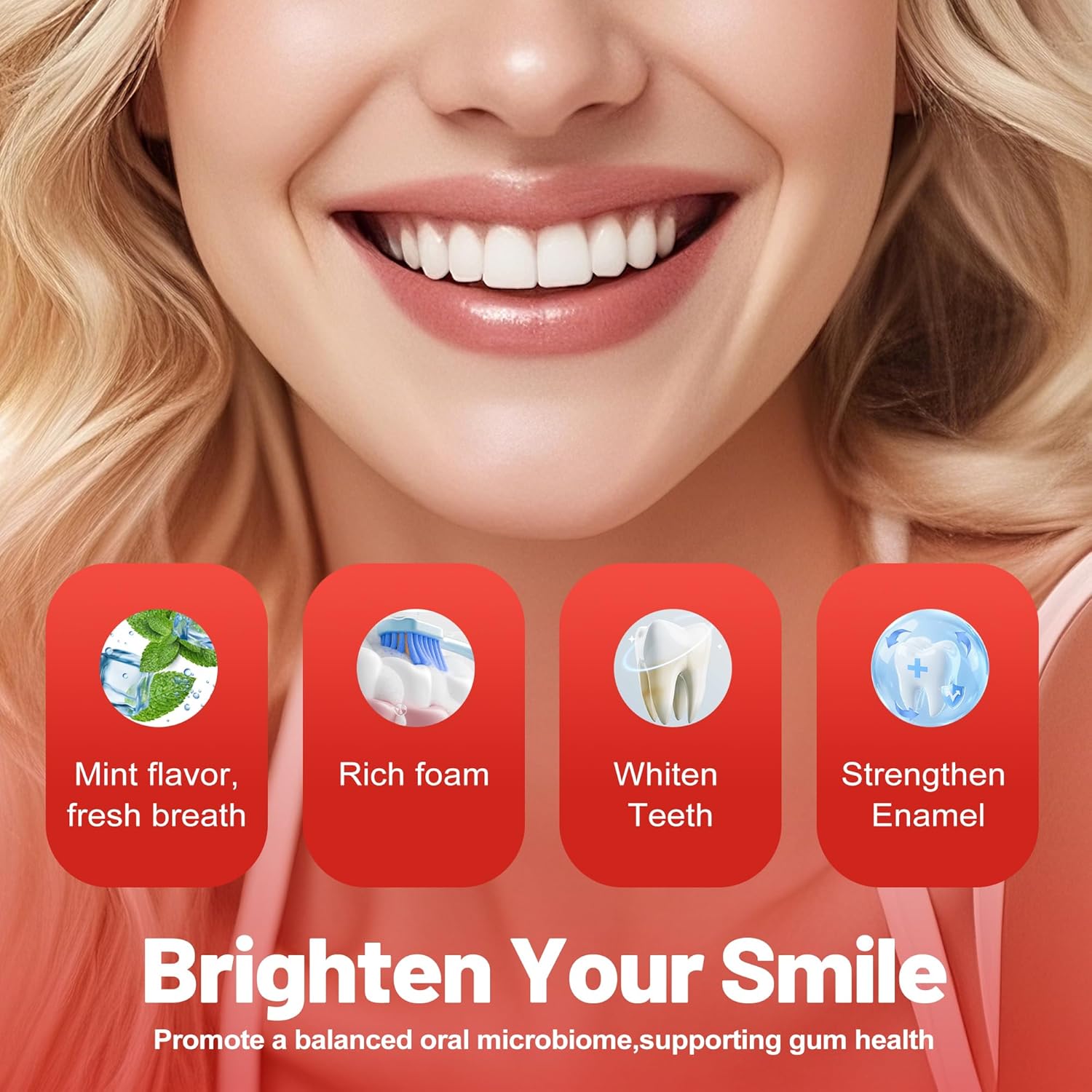 SP-6 Probiotic Whitening Toothpaste for Teeth Whitening/Brightening & Fresh Breath, 6 Probiotics Formula for Gum Health, Fluoride-Free, Minty Fresh Flavor,4.9 oz (2, Mint 2)