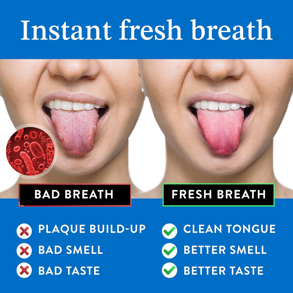 Mouthology Tongue Scraper (2 Pack), Reduce Bad Breath (Travel Cases Included), Stainless Steel Tongue Cleaners, Metal Tongue Scraper, Tongue Scraper for Adults - Fresher Breath in Seconds