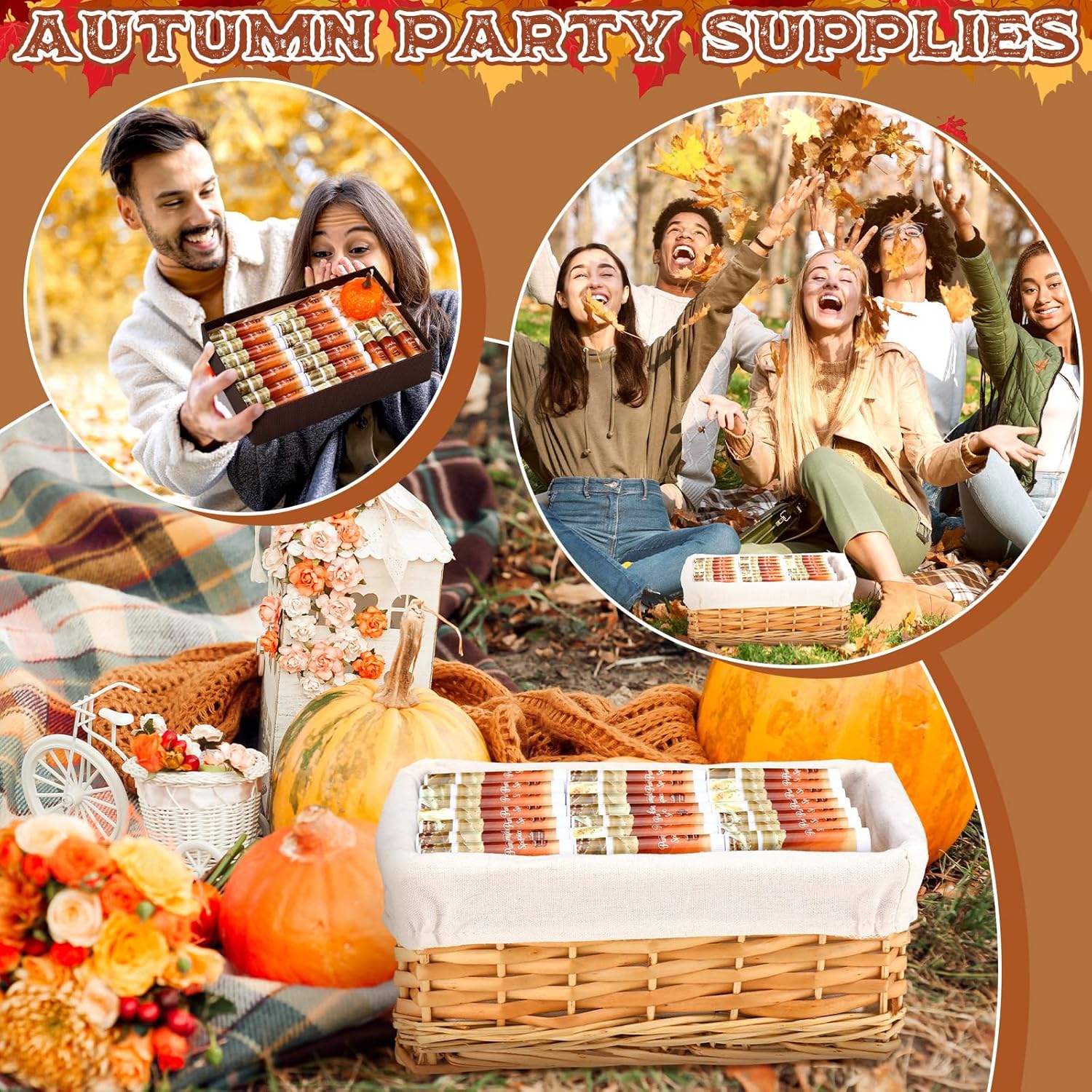 75 Pcs Pumpkin Spice Lip Balm Bulk Fall Thanksgiving Party Favor Basket Stuffers Small Thank You Appreciation Gifts Advent Beauty Calendar for Adult Women Men Employee Coworker Staff Teacher Customer