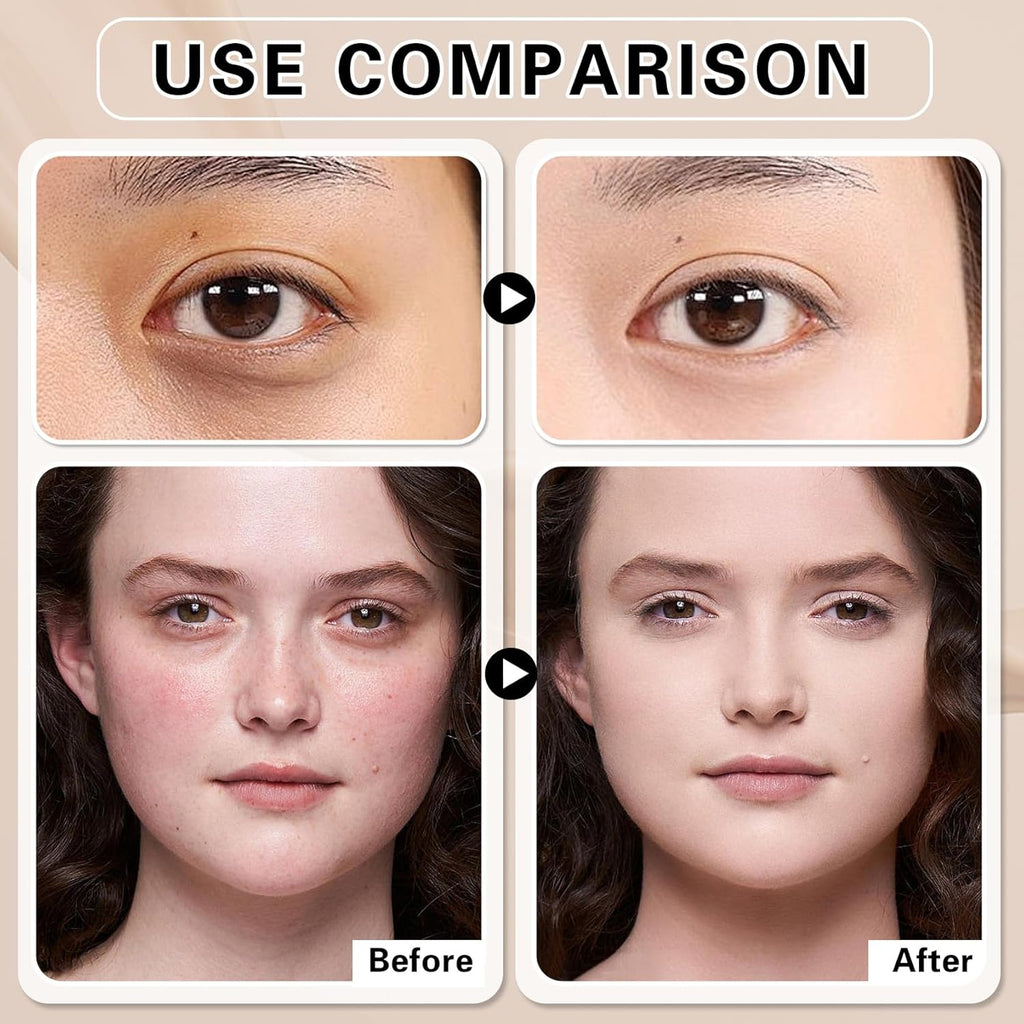 Under Eye Concealer for Dark Circles with Primer,Pot Concealer Full Coverage Tattoo Cover up Makeup,Nourishing and Moisturizing,Cruelty-free（03 Netural）