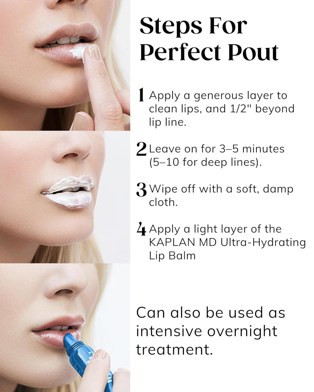 KAPLAN MD Perfect Pout Duo Lip Mask (0.5 oz.) & Lip Balm 0.17 oz. - Complete Anti-Aging Skin Care for Lips