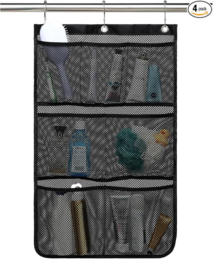 Mesh Shower Caddy Hanging, Quick-Drying Shower Organizer with 7 Pockets, Portable Bathroom Organizers and Storage for Shampoo, Soap, Loofah, Travel, and Cruise Essentials