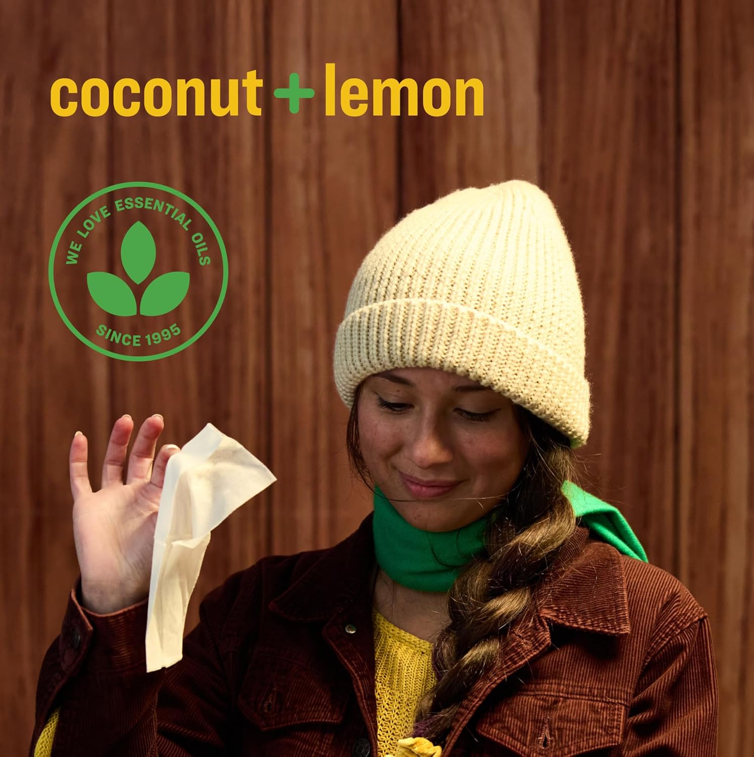 Everyone Hand Sanitizer Wipes, 15 Wipes (Pack of 6), Coconut and Lemon, Made with Sugarcane Derived Alcohol with Essential Oils, TSA friendly