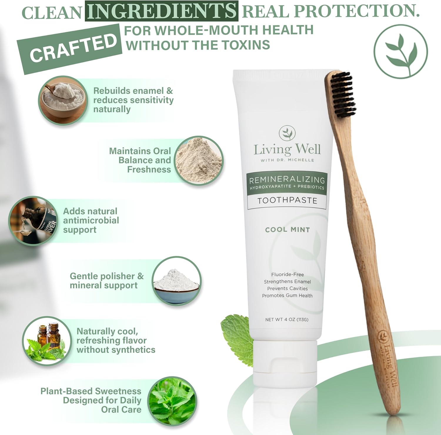 Natural Oral Care Bundle – Remineralizing Toothpaste + Alcohol-Free Mouthwash | Hydroxyapatite + Colloidal Silver | Fluoride-Free, Dentist-Developed | Supports Enamel, Gum Health & Oral Microbiome | M