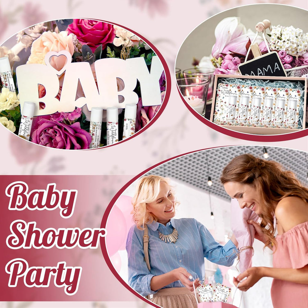30 Pack a Little Wildflower Baby Shower Games Prizes Gifts Bulk Wildflower Lip Balms Favors for Winners Boys Girls Gender Reveal Favors Decorations Halloween Baby Shower Thanksgiving Gift Bags Stuffer