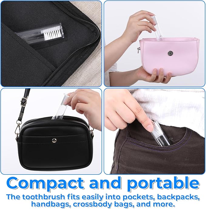 8 Pieces Travel Toothbrush Set, Mini Soft Portable Toothbrushes, Folding Traveling Tooth Brush with Case, Small Individually Wrapped Toothbrushes for Home Camping Hiking