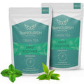 TeaNOURISH Mint Soother Green Tea | Darjeeling Loose Leaves | Blended with Fresh Mint & Peppermint Leaves | Refreshing & Calming Tea | 50 Cups - 3.53oz/100g (Pack of 2)