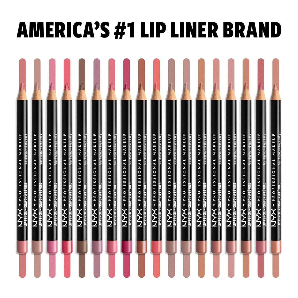 NYX PROFESSIONAL MAKEUP Slim Lip Pencil, Long-Lasting Creamy Lip Liner - Hot Red (Pack of 2)