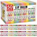 AZEN 50 Pack Lip Balm, Natural Lip Balm Bulk, Lip Care Product, Moisturizing Lip Balms for dry cracked lips - 12 Flavors