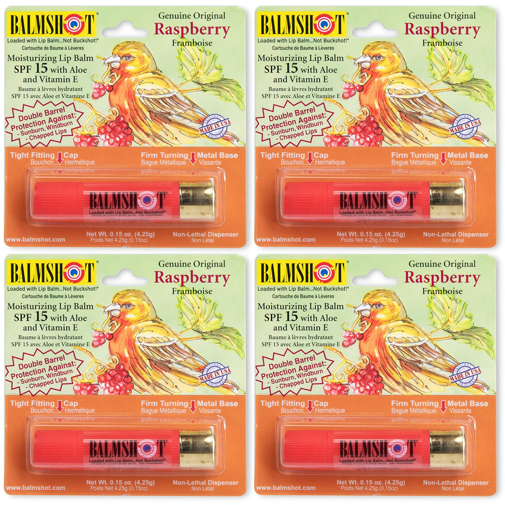 BALMSHOT Lip Balm 4 Pack (Raspberry)