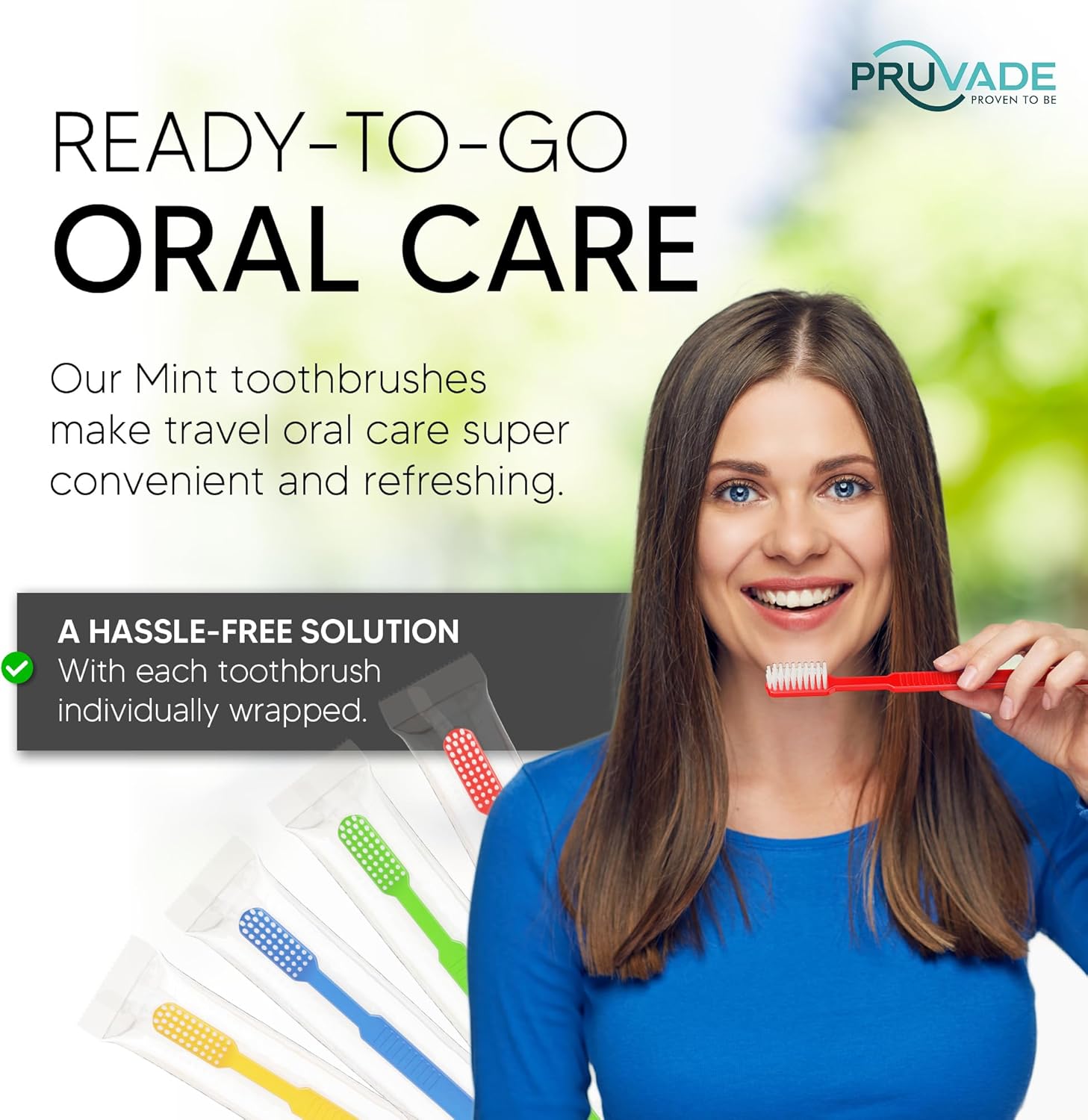 100 Pack Disposable Toothbrushes with Toothpaste Built In | Mint Prepasted Toothbrushes Individually Wrapped - Blue Single Use Waterless Toothbrush with Soft Bristles for Work, Camping, Travel