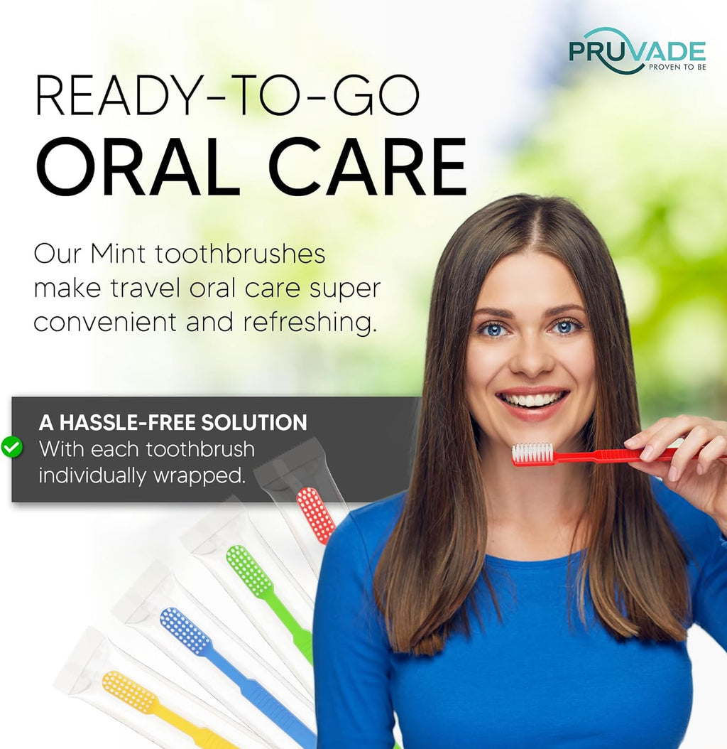 1000 Prepasted Toothbrushes Individually Wrapped - Disposable Toothbrushes with Toothpaste Built in - Single Use Waterless Tooth Brush with Soft Bristles for Hotel, Camping, Travel, Office