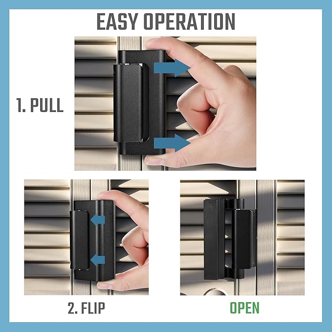 2Pack Home Security Door Reinforcement Lock Childproof, Add High Security to Home Prevent Unauthorized Entry, Aluminum Construction Finish Black