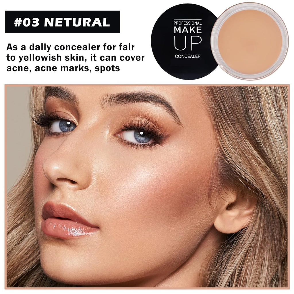 Under Eye Concealer for Dark Circles Color Corrector Pro Full Coverage Concealer de oieras Long-lasting Cover up Makeup -03 Netural