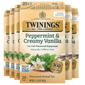 Twinings Peppermint & Creamy Vanilla Herbal Tea Individually Wrapped Bags, 20 Count (Pack of 6), Formerly Buttermint, Naturally Caffeine-Free, Enjoy Hot or Iced, 120 Teabags