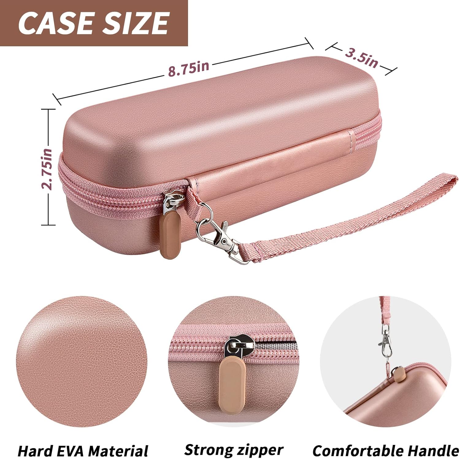 Toothbrush Travel Case Compatible with Oral-B Pro 1000, 2000, 3000, 3500, 1500/ for Philips Sonicare ProtectiveClean 4100 5100 Electric Toothbrush with Mesh Pocket for Accessories - Gold (Bag Only)