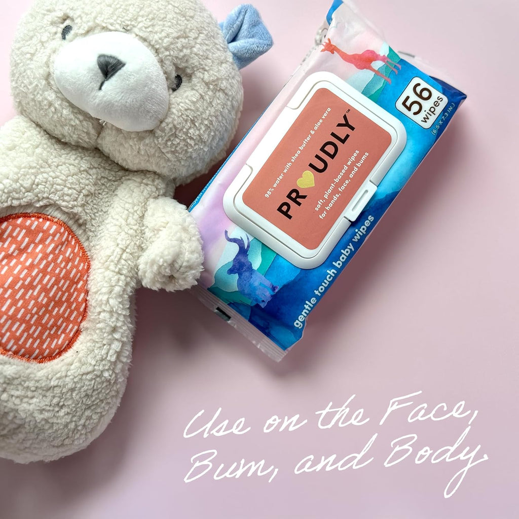 PROUDLY Gentle Touch Baby Wipes, Unscented & Hypoallergenic Wipes for Black & Brown Babies' Skin Care, 672 Count (12-Pack)