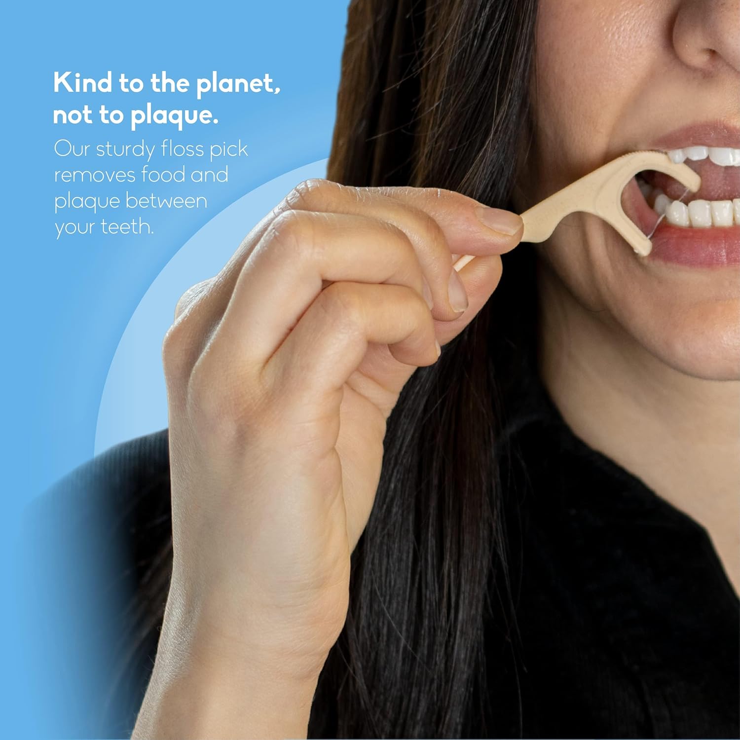 The Humble Co. Floss Picks (200 Count) – Plant Based Dental Floss Picks for Superior Oral Care, Dental Hygiene, and Gum Health, Cruelty Free Tooth Floss Picks (Mint, Single Thread)