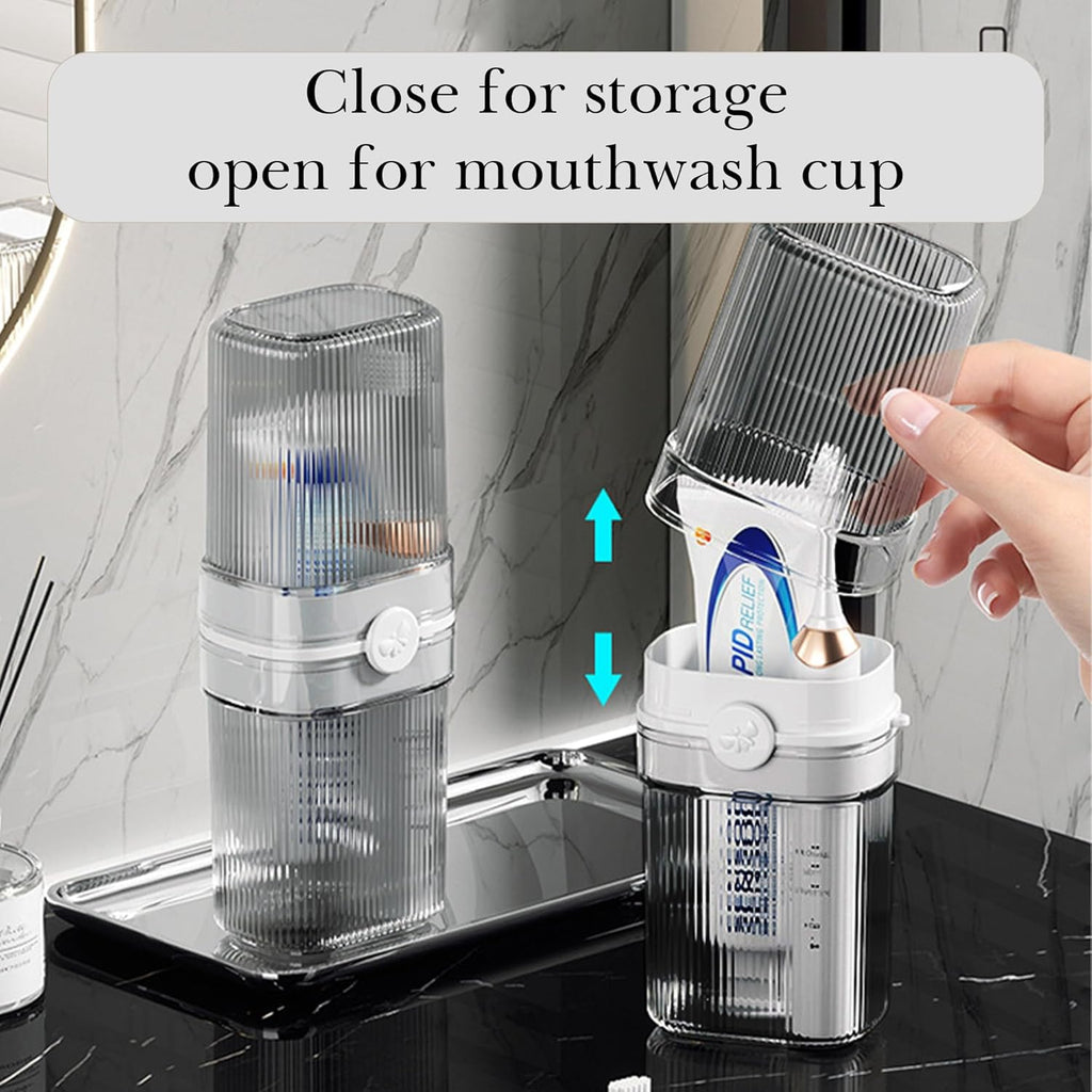 LUEXBOX 2 Pack Portable Travel Toothbrush Case, Travel Toothbrush Cup, Lightweight Tooth Brush Protector Cover, Electric Toothbrush Toothpaste Storage Container Box for Camping, Business Trip (White)