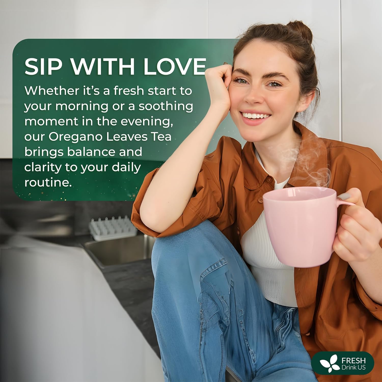 FreshDrinkUS, Oregano Leaf Tea | 135 Tea Bags – Pure Herbal Infusion from Origanum vulgare - Naturally Bold & Aromatic Flavor - Premium Quality, Sustainably Sourced. Vegan