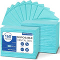 160 Pack Disposable Dental Bibs 13"x18", 3-Ply Waterproof Tattoo Bibs Sheet for Nail Salon, Dental Clinic, Feeding, Tattoo Shop (Blue)