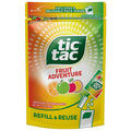 Tic Tac Bulk Resealable Refill Bag, Fruit Adventure Mints, On-The-Go Refreshment, Includes Empty Refillable Pack, 17.2 oz