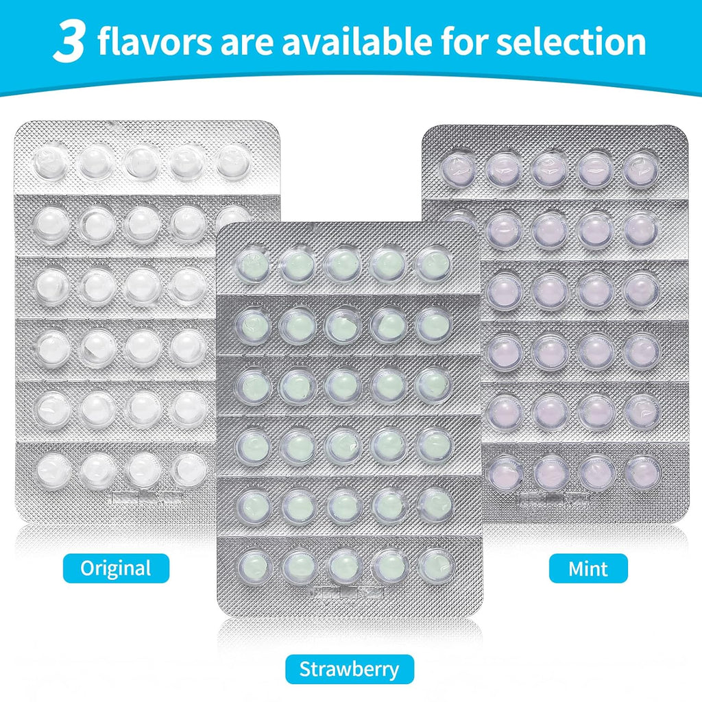 Orthodontic Wax 120 Pack, Easy to Mold Braces Wax, Dental Wax Long-Lasting Hold, Portable and Easy to Tear,Food Grade Relief Wax for Home Travel Office (Mint+Strawberry)