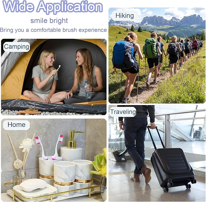 8Pcs Foldable Travel Toothbrush Set with Case, Soft Bristles Mini Compact Portable Folding Toothbrush, Individually Wrapped Small Toiletry Essential for Camping Trips (Multicolor)
